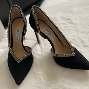 Jimmy Choo Lilian 100 Half D'Orsay Suede Pumps